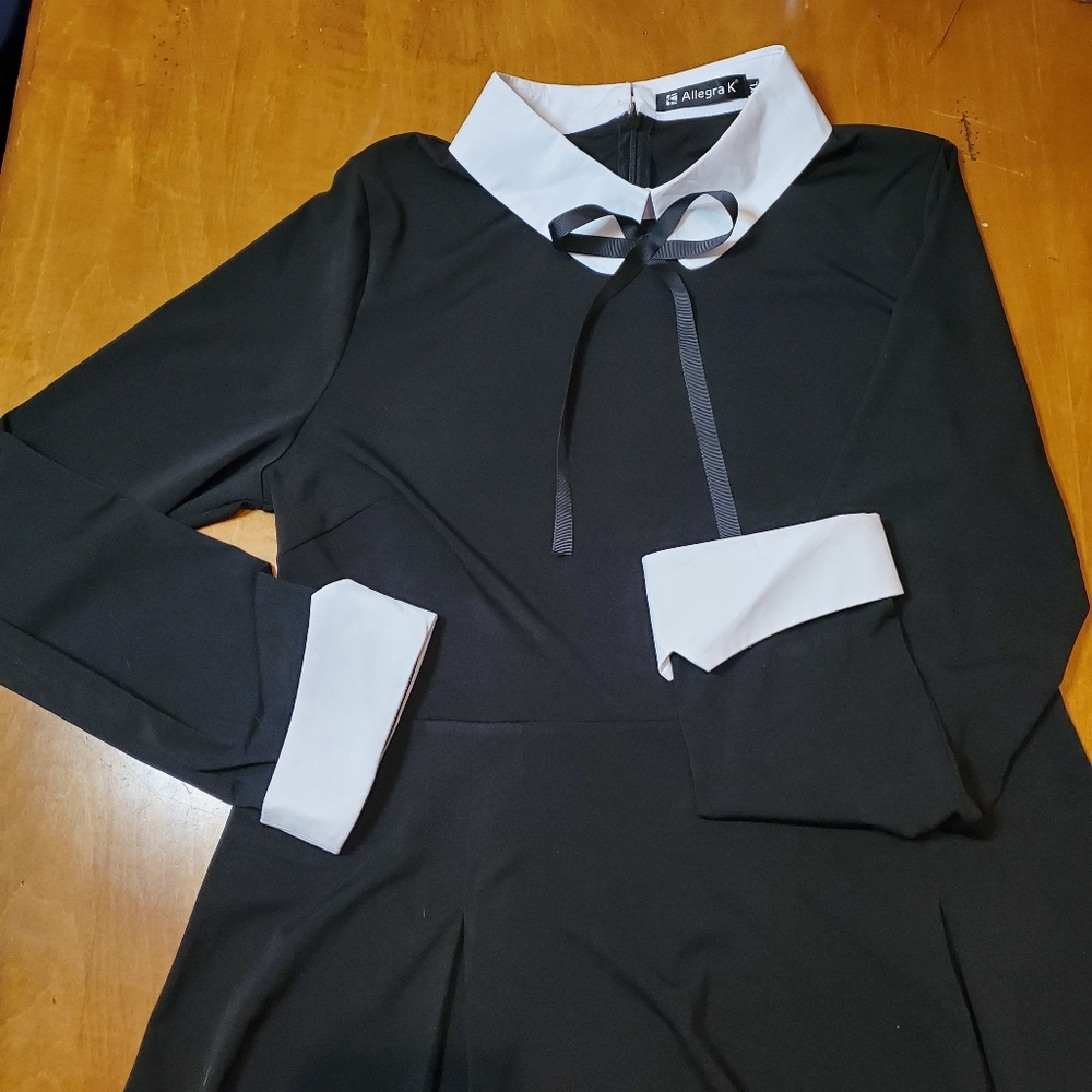 Black Dress White Peter Pan Collar